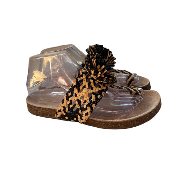 Ulla Johnson Netta Sandal Melange Black and Cream Size 37 Size 7 US Toe Strap - Picture 15 of 16